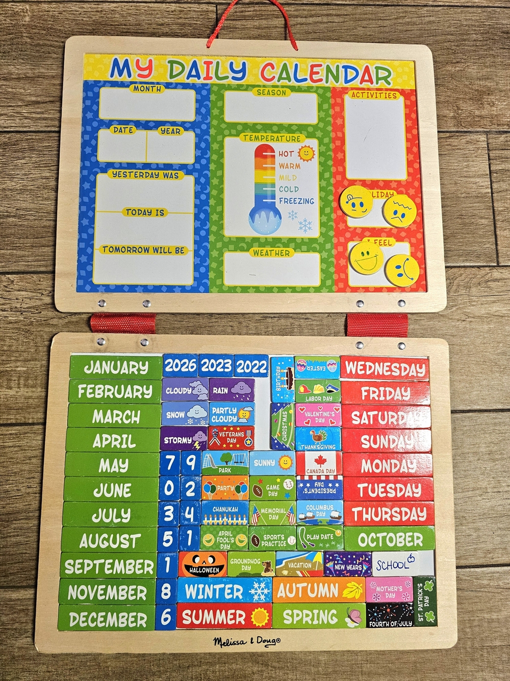 Melissa & Doug Wooden Daily Calendar Board